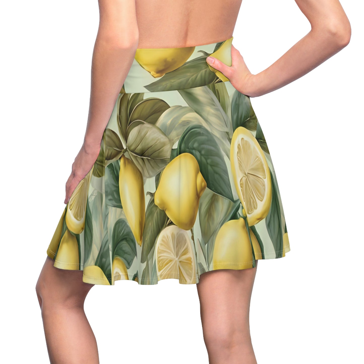 Lemon Print Women's Skater Skirt