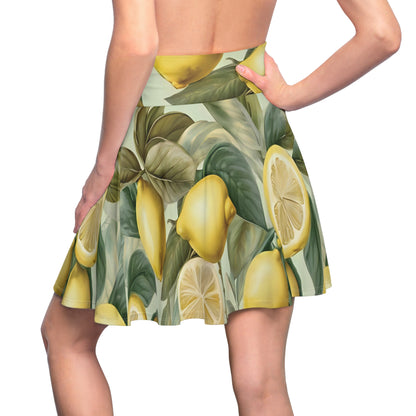 Lemon Print Women's Skater Skirt