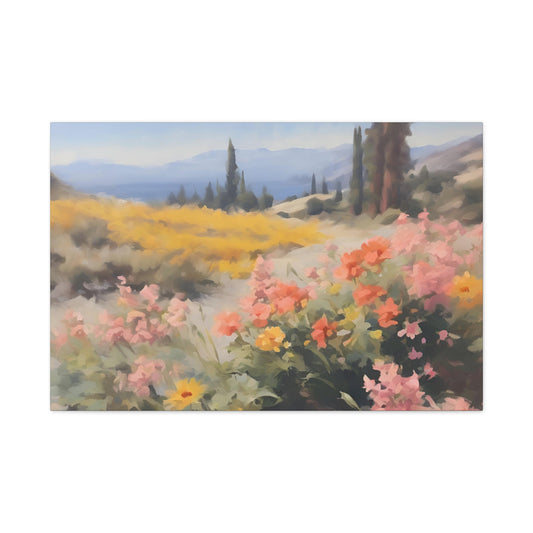 Floral Californian Landscape Canvas Wall Art
