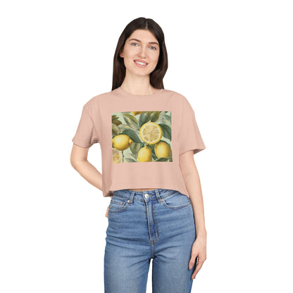Lemon-Themed Women's Crop Tee