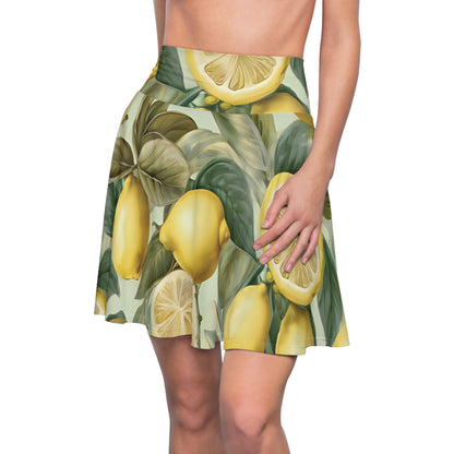 Lemon Print Women's Skater Skirt