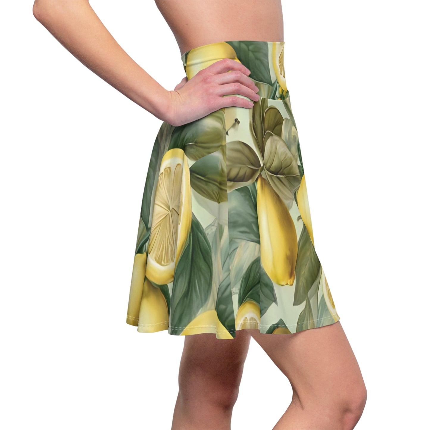 Lemon Print Women's Skater Skirt