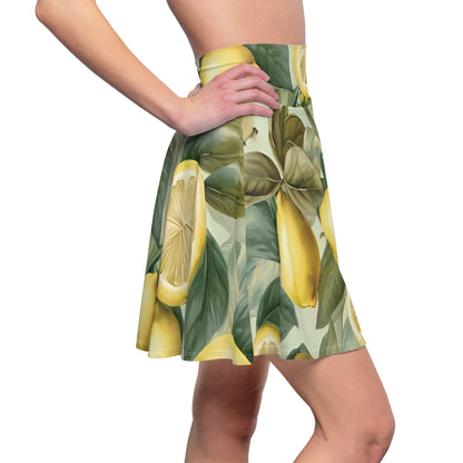 Lemon Print Women's Skater Skirt