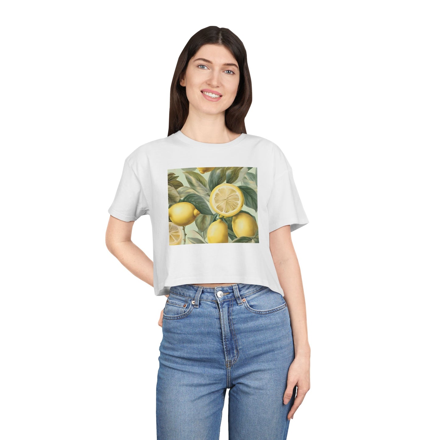 Lemon-Themed Women's Crop Tee