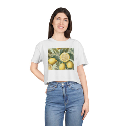 Lemon-Themed Women's Crop Tee